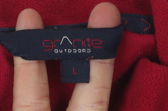 Granite Unisex Red Fleece Pullover Sweatshirt L