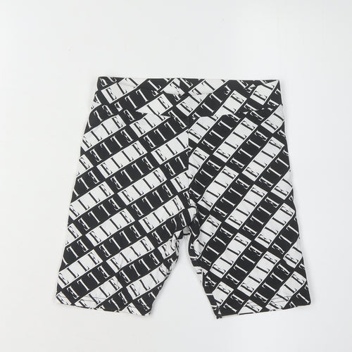 ELLE Girls Black and White Biker Shorts, 9-10 Years, Cotton Blend