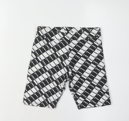 ELLE Girls Black and White Biker Shorts, 9-10 Years, Cotton Blend