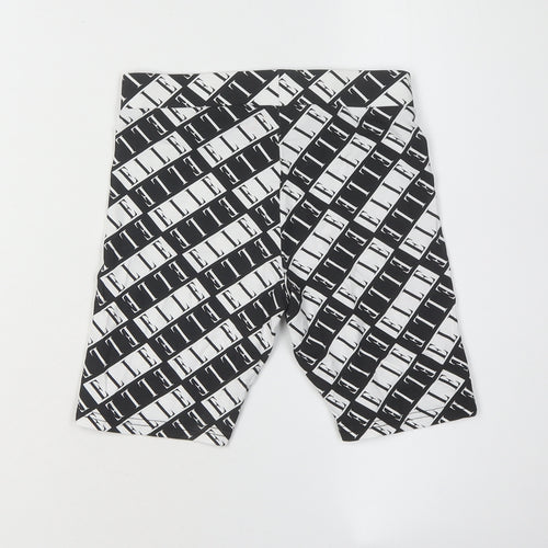 ELLE Girls Black and White Biker Shorts, 9-10 Years, Cotton Blend
