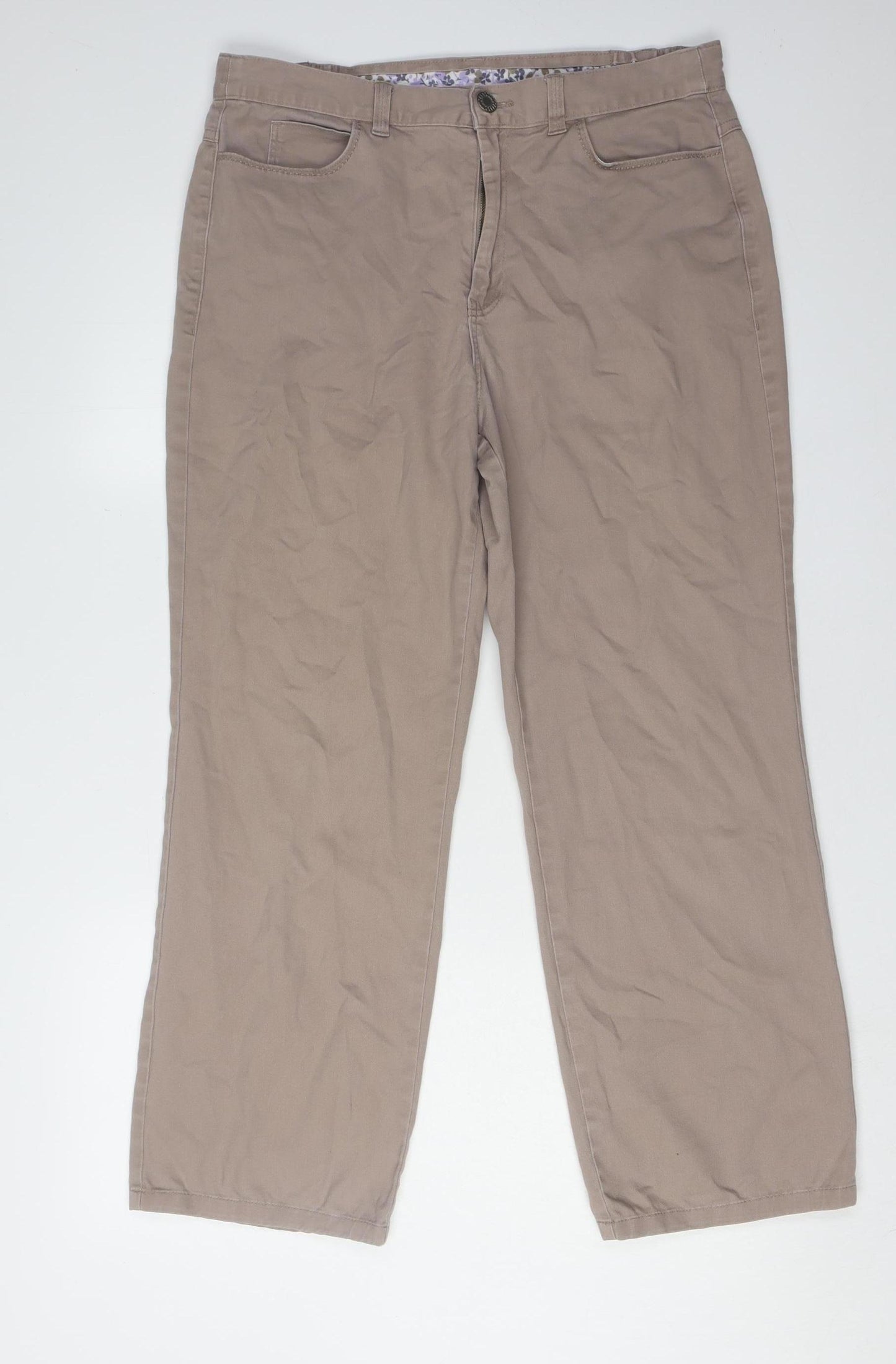 Marks and Spencer Women's Brown Chino Trousers Size 12