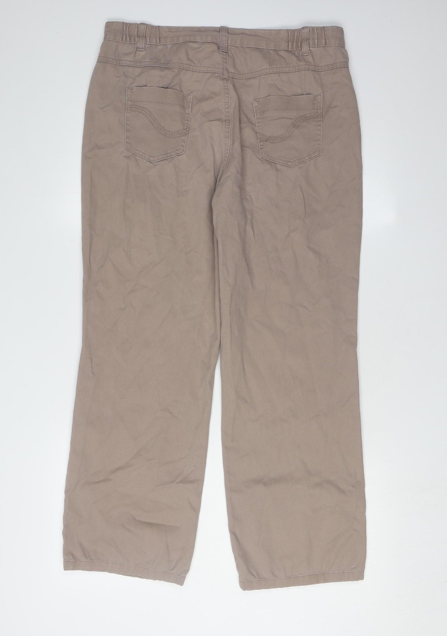 Marks and Spencer Women's Brown Chino Trousers Size 12