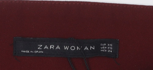 Zara Women's Red Wide-Leg Trousers XS