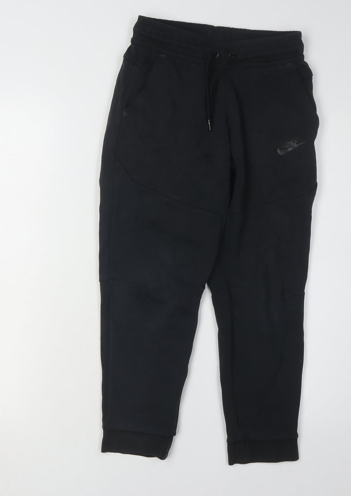 Nike Boys Black Jogger Trousers M Elastic Waist Casual