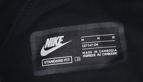 Nike Boys Black Jogger Trousers M Elastic Waist Casual