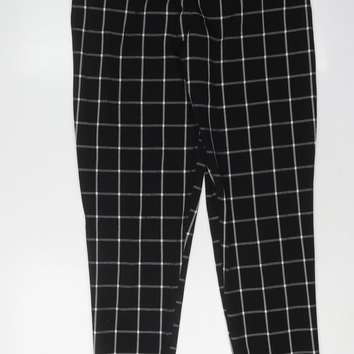 ASOS DESIGN Women's Black Check Trousers Size 8
