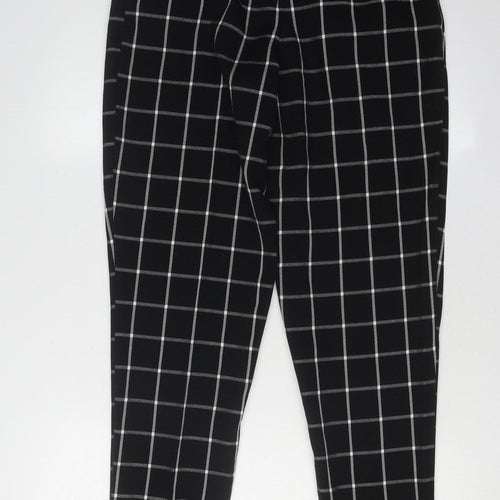 ASOS DESIGN Women's Black Check Trousers Size 8