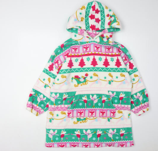 Monsoon Girls Christmas Fleece Robe, Multicoloured 9-10 Years