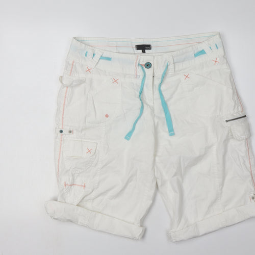 Next Women's White Cargo Shorts Size 16