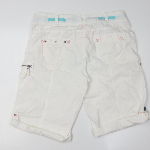 Next Women's White Cargo Shorts Size 16