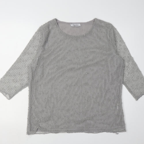 Alexara Women's Grey 3/4 Sleeve Blouse Size 16