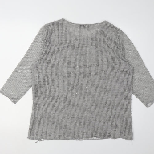 Alexara Women's Grey 3/4 Sleeve Blouse Size 16