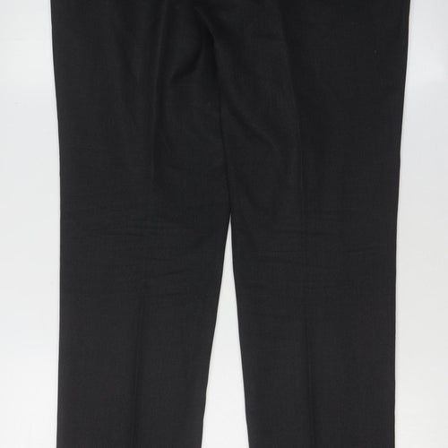 Charles Tyrwhitt Men's Black Slim Fit Wool Dress Pants