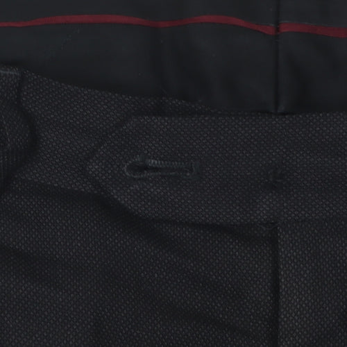 Charles Tyrwhitt Men's Black Slim Fit Wool Dress Pants