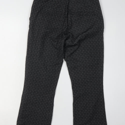 H&M Women's Black Geometric Trousers, Size 10