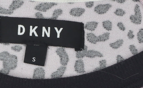 DKNY Women's Pink Animal Print Pullover Jumper, Size S