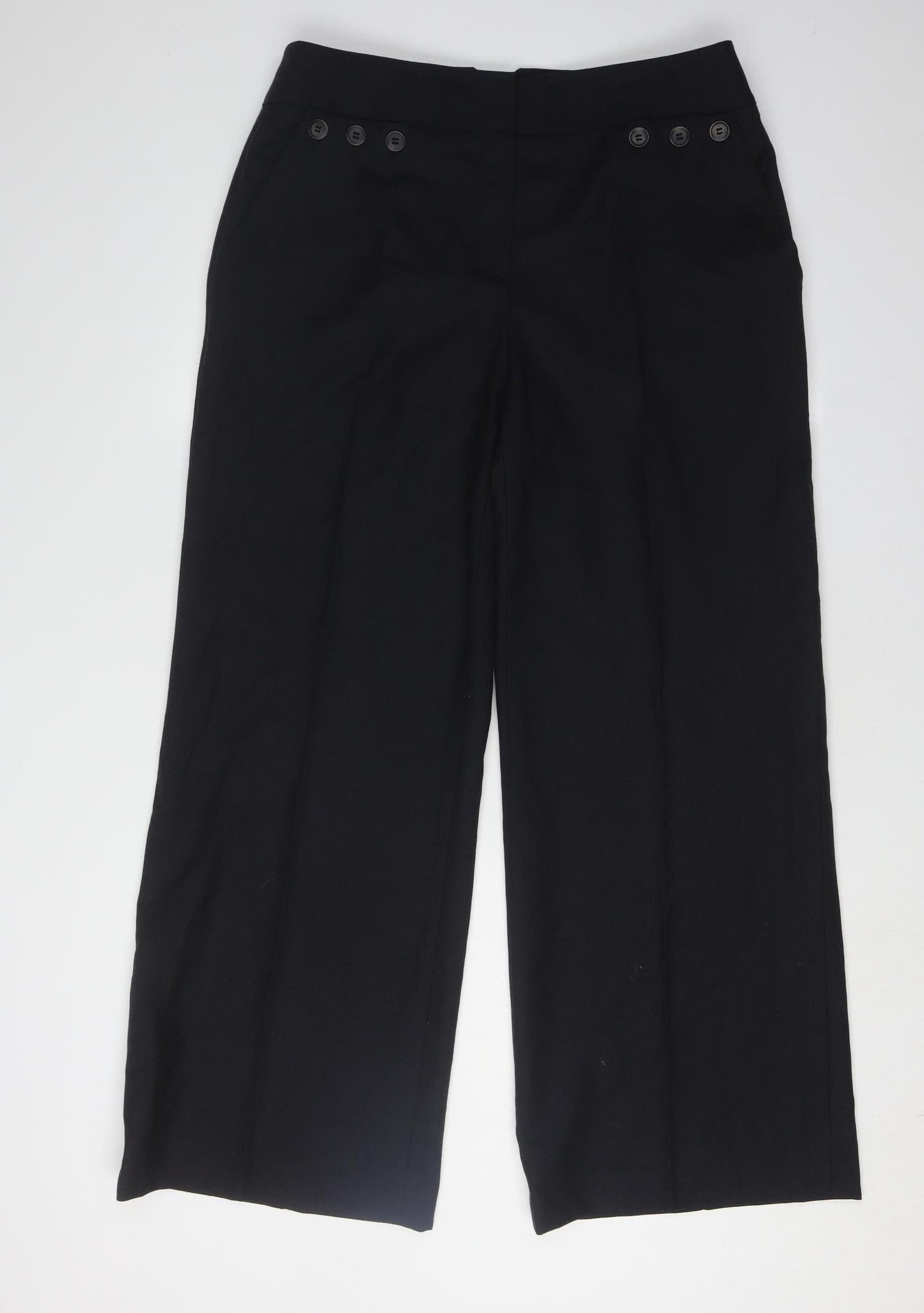Jaeger Women's Black Dress Pants Wide-Leg Size 14