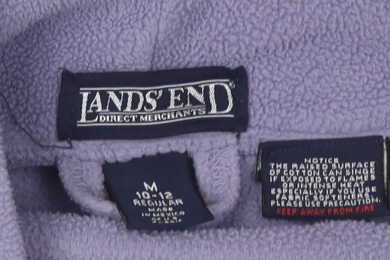 Lands' End Women's Purple Fleece Robe M