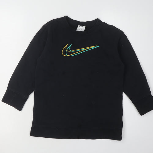Nike Boys Black XS Pullover Sweatshirt, Logo Accent