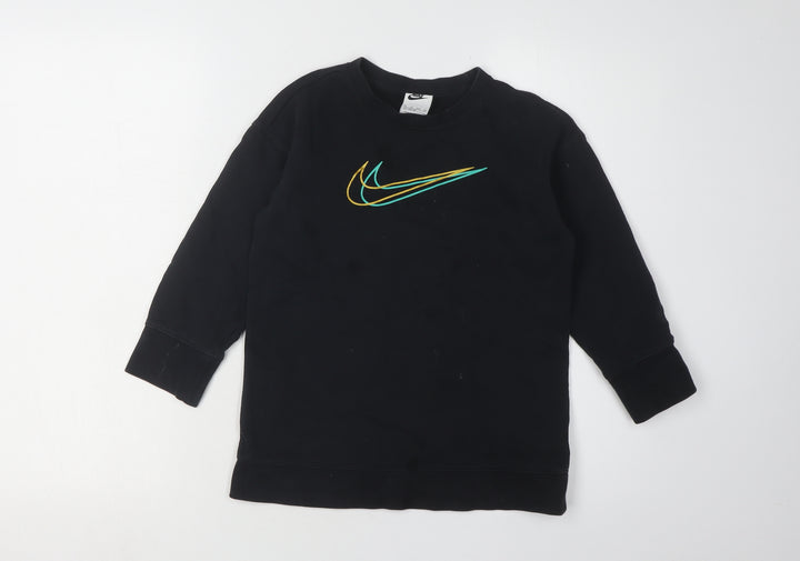 Nike Boys Black XS Pullover Sweatshirt, Logo Accent