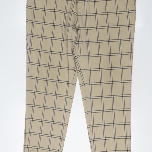 ASOS Men's Beige Check Chino Trousers Size L