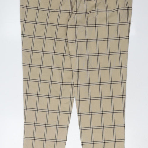 ASOS Men's Beige Check Chino Trousers Size L