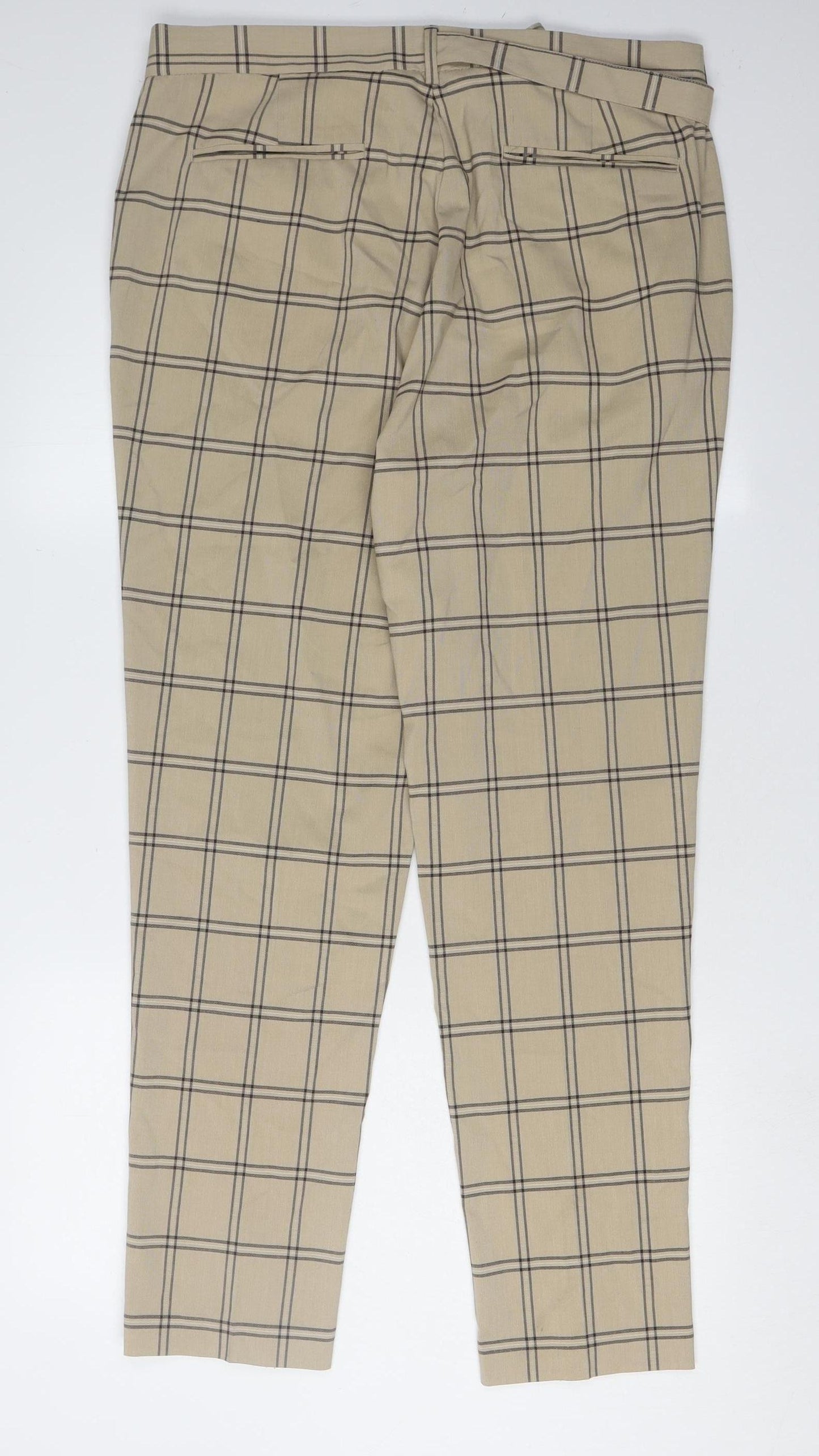 ASOS Men's Beige Check Chino Trousers Size L