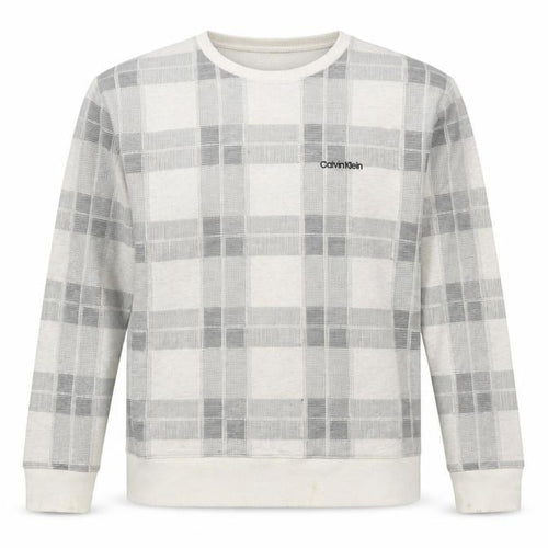 Calvin Klein Men's Grey Plaid Pyjama Top M