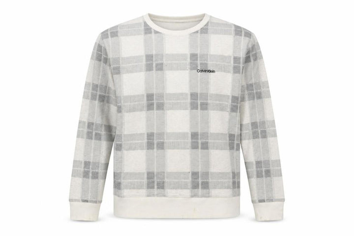 Calvin Klein Men's Grey Plaid Pyjama Top M
