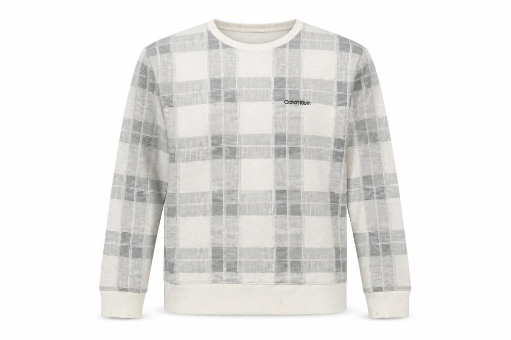 Calvin Klein Men's Grey Plaid Pyjama Top M