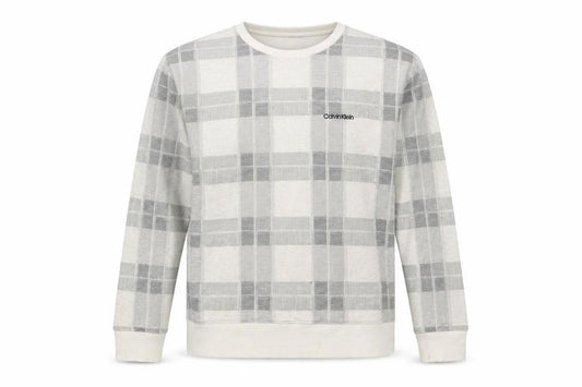 Calvin Klein Men's Grey Plaid Pyjama Top M
