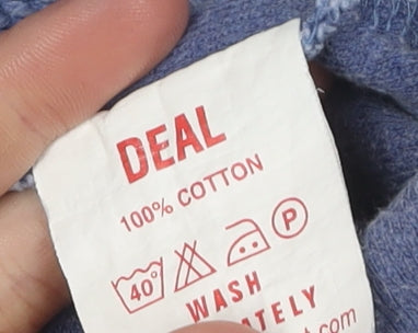 Deal Men's Blue Pullover Sweatshirt, Size S, Cotton