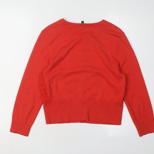 Coast Women's Red Cardigan, S, Round Neck Knit