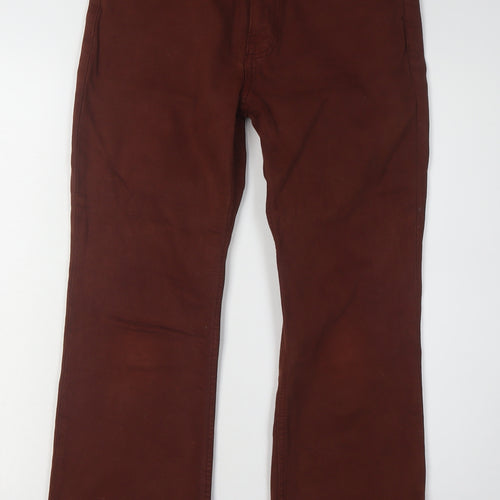 Zara Women's Brown Straight Jeans, Size 2, Frayed Hem