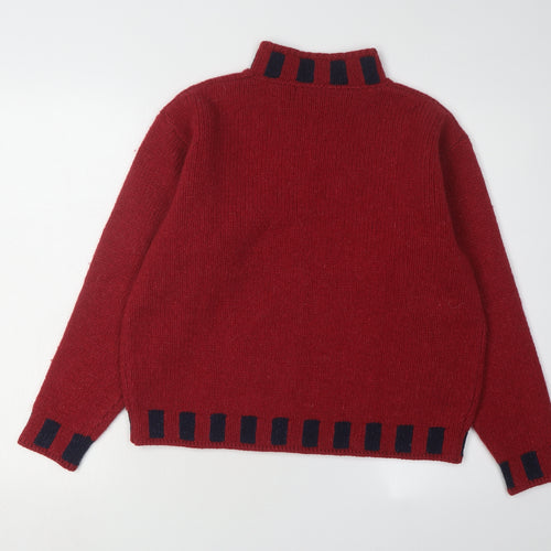 Irelandseye Women's Red Wool Silk Pullover Jumper L