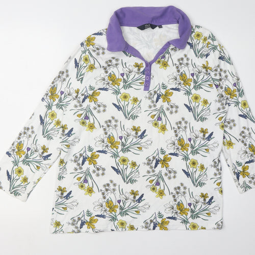 Isle Essentials Women's Multicoloured Floral Button-Up Shirt, L