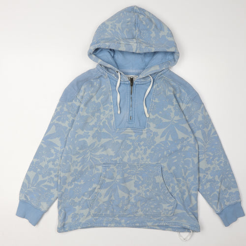 Fat Face Women's Blue Floral Cotton Hoodie Size 10