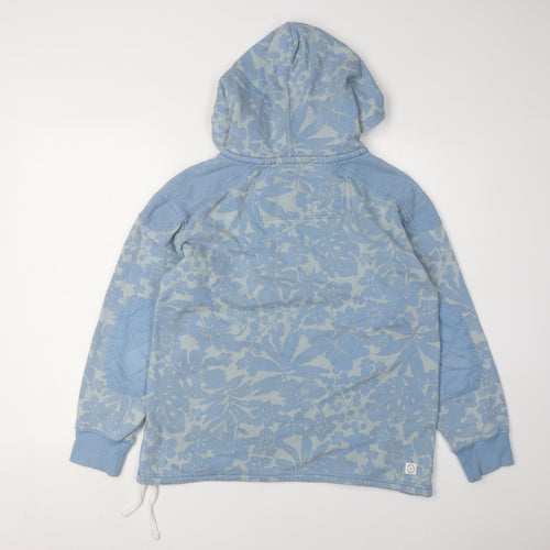 Fat Face Women's Blue Floral Cotton Hoodie Size 10