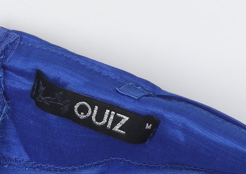 Quiz Women's Blue Bodycon Dress M, Beaded Strapless