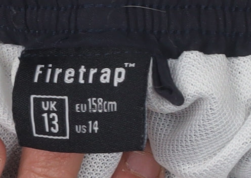 Firetrap Boys Black Shorts, 13 Years, Elastic Waist