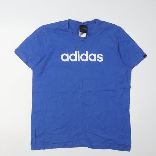 Adidas Men's Blue Crew Neck T-Shirt, Size M
