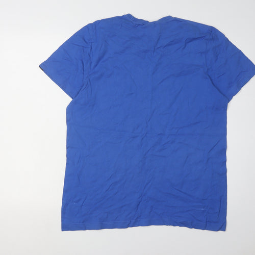 Adidas Men's Blue Crew Neck T-Shirt, Size M