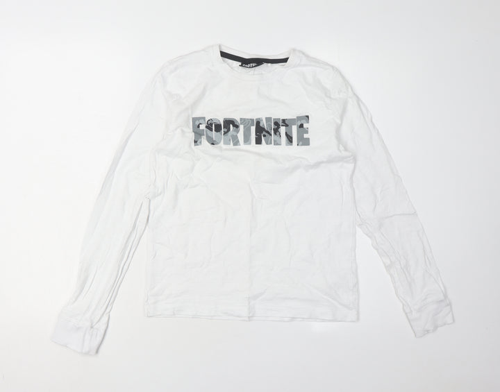 Next Boys Fortnite Graphic White Long Sleeve Tee 12 Years