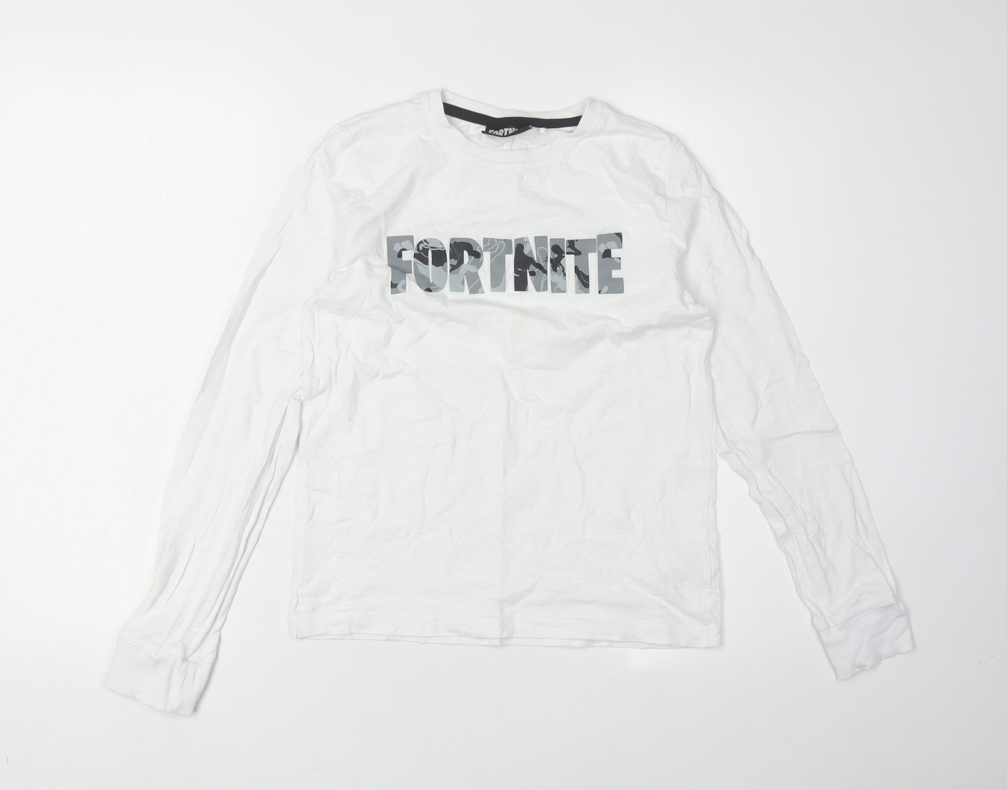 Next Boys Fortnite Graphic White Long Sleeve Tee 12 Years