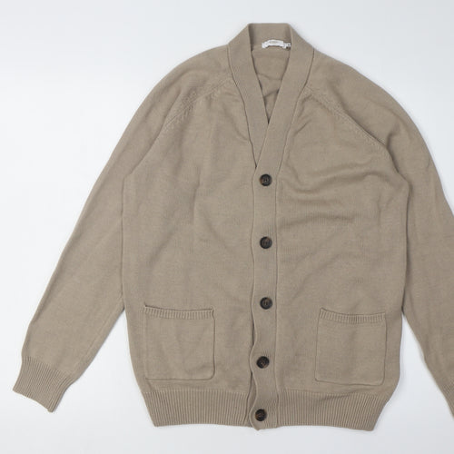 Cotton Traders Men’s Beige Cardigan M V-Neck Buttons