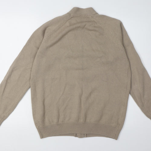 Cotton Traders Men’s Beige Cardigan M V-Neck Buttons