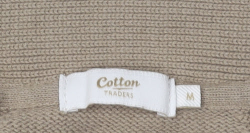 Cotton Traders Men’s Beige Cardigan M V-Neck Buttons