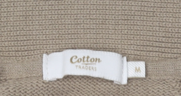 Cotton Traders Men’s Beige Cardigan M V-Neck Buttons