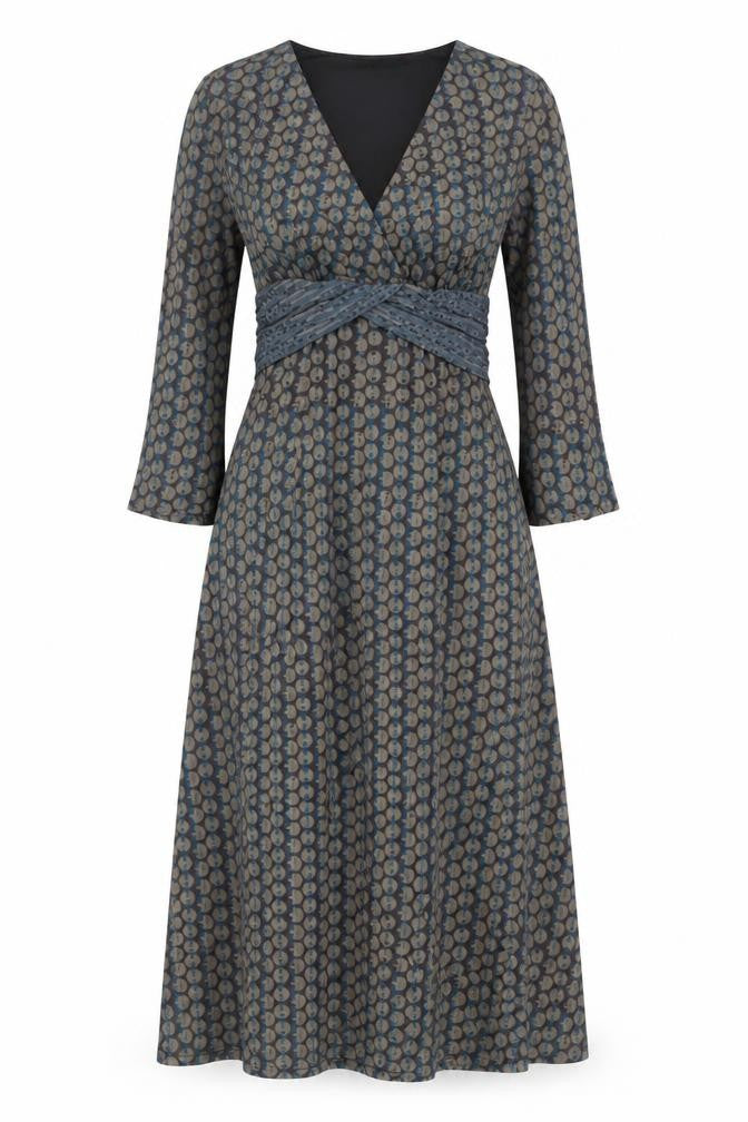 Front view of On Whistle Stuff Women's Multicoloured Wrap Dress, size 10