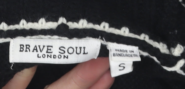 Brave Soul Women's Black Roll Neck Pullover Jumper Size S